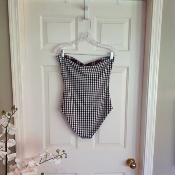 NWT Volcom reversible plaid one piece swimsuit M - Picture 8 of 13